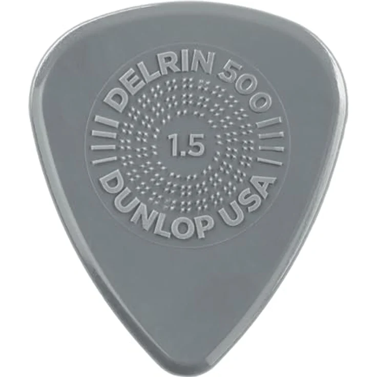 Dunlop Prime Grip Delrin 500 1.50, Plektren Spieler-Pack mit 12 Stück, graue Farbe, 1,50 mm Stärke, Low-Profile Grip – Bild 3