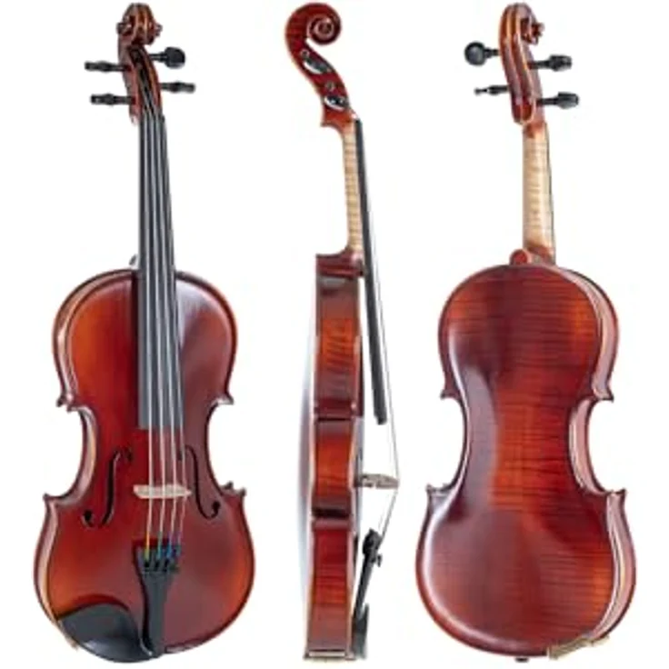 Gewa Ideale Violin Set 4/4 SC MB, vollmassive Violine aus europäischen Tonhölzern mit Ebenholzgriffbrett und Larsen Aurora Besaitung – Bild 5