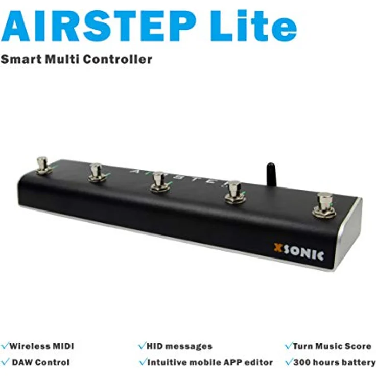 Xsonic Airstep Lite Controller, Smart Multi Controller mit 5 programmierbaren Fußschaltern, kabellosem Bluetooth-Betrieb und 300 Stunden Akkulaufzeit – Bild 3