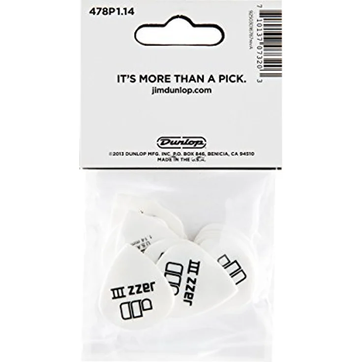 Jim Dunlop 478P114 Tortex Jazz Plektrum, Natural, 1.14mm – Bild 5