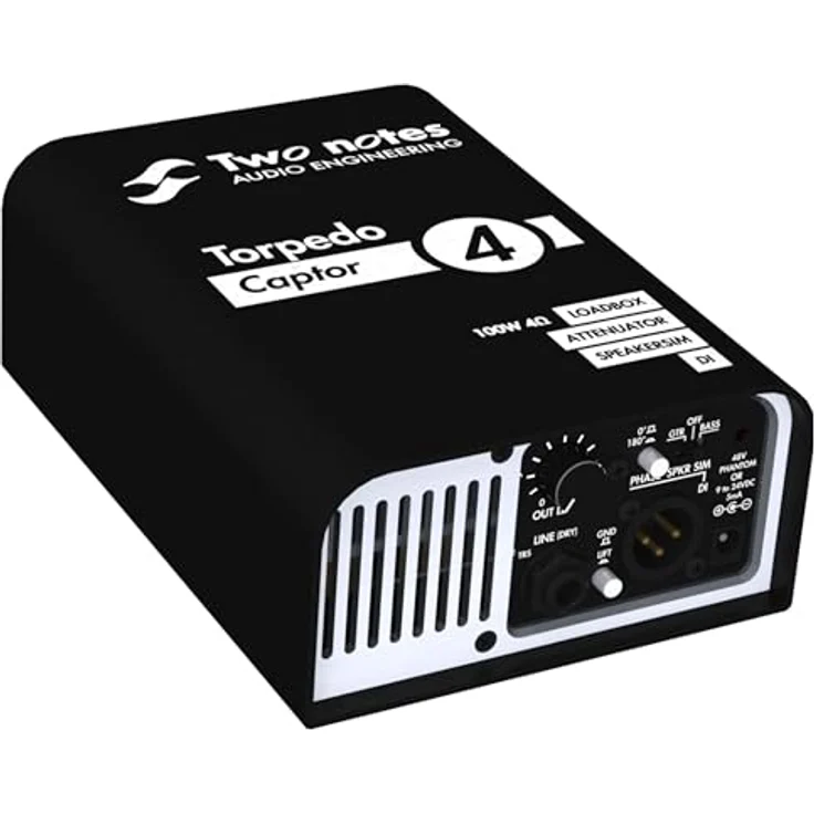 Two Notes Torpedo Captor 4 Ohms, Gitarrenverstärker mit reaktivem Lastwiderstand, -20dB Leistungsreduzierer, analoge Lautsprechersimulation, max. 100 Watt RMS, kompakte Größe, inkl. GENOME mit 5 DynIR Captures und 40 Mikrofonen – Bild 2