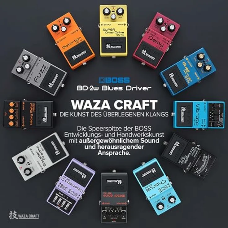 Boss BD-2w Blues Driver, Overdrive-Pedal der Waza Craft Serie mit analoge Schaltung, Level-, Tone- und Gain-Regler, Standard- und Custommode, Made in Japan – Bild 4