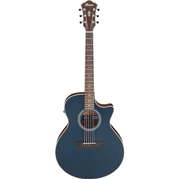 Ibanez AE100-DBF, Westerngitarre 6-saitig mit massiver Sitka-Fichtendecke, Dark Tide Blue Flat – Bild 1