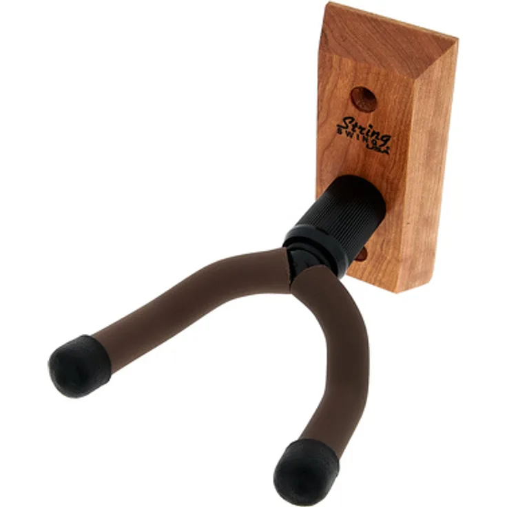 String Swing CC01 Wide Guitar Wall Hanger CH, Gitarrenwandhalter aus Kirschholz für breitere Hälse bis 57 mm