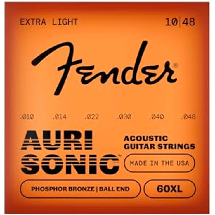 Fender Phosphor Bronze Acoustic Guitar Strings, Ball End 60XL Extra Light, Stärke 10-48 für Akustikgitarren – Bild 1