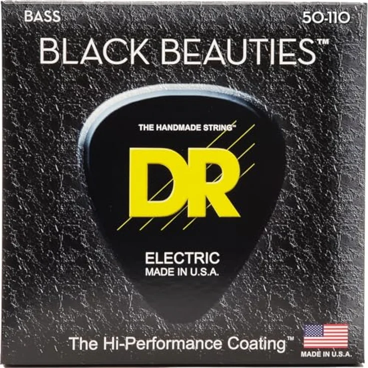 DR Strings B EXBK BKB-50 Extra Black Beauties Heavy Saite, schwarze Gitarrensaiten mit K3-Beschichtung für lange Lebensdauer und klaren Klang – Bild 1