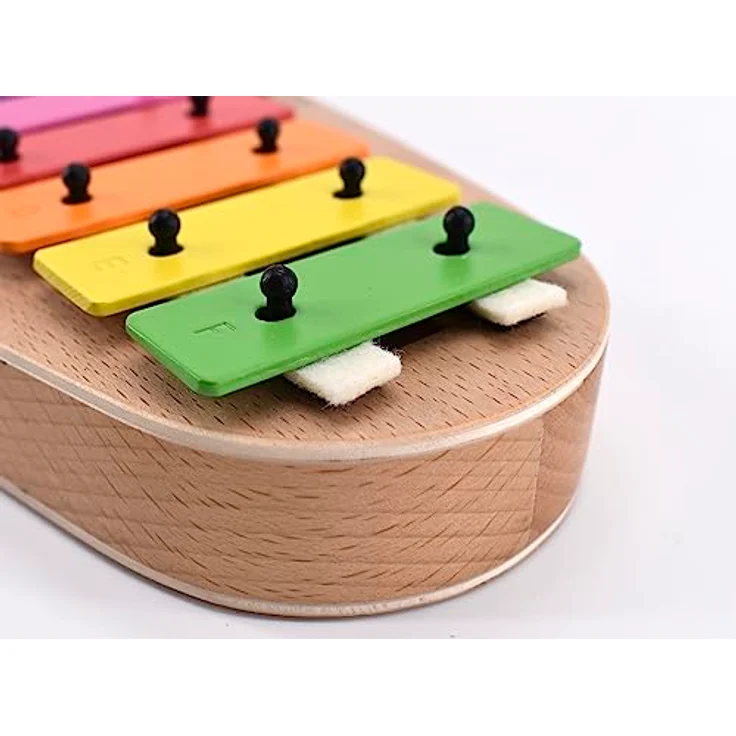 Voggenreiter Voggy’s großes Glockenspiel, C3-F4 mit Zusatztönen F# und B, farbige Stahl-Klangplatten in Boomwhaker-Farben, inkl. Holz-Schlägelpaar – Bild 5
