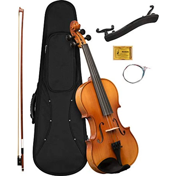 CASCHA 4/4 Violine Set mit Hardcase, vollmassive Geige für Anfänger mit Bogen, Kolophonium und Ersatz-Saiten, ideal für Jugendliche und Erwachsene – Bild 1