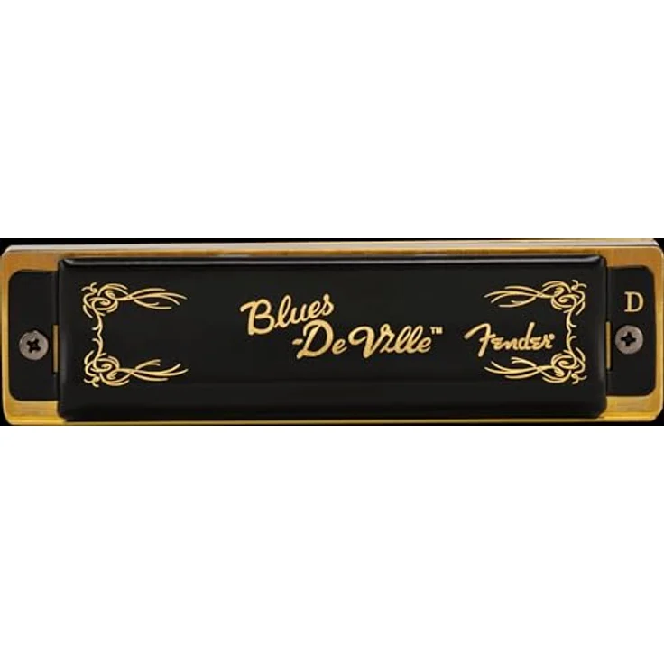Fender Blues Deville Harp Bb, Mundharmonika in Bb-Dur mit Kunststoff Kanzellenkorpus und Messingstimmplatten, schwarz-goldenes Deckeldesign, inkl. Kunststoffcase – Bild 6