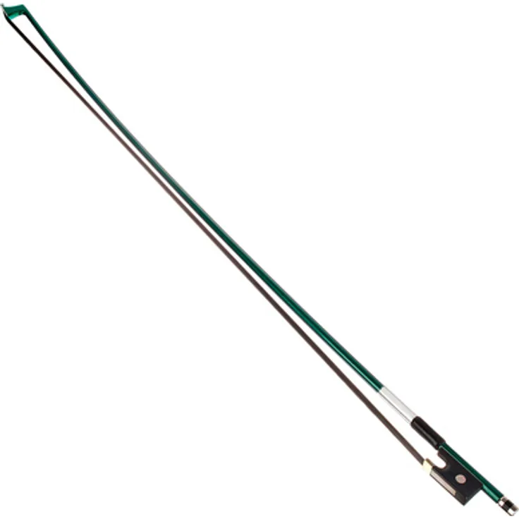 Artino BF-29 Violin Bow 4/4, Geigenbogen mit grüner Fiberglass-Stange, Ebenholzfrosch und schwarzer Behaarung