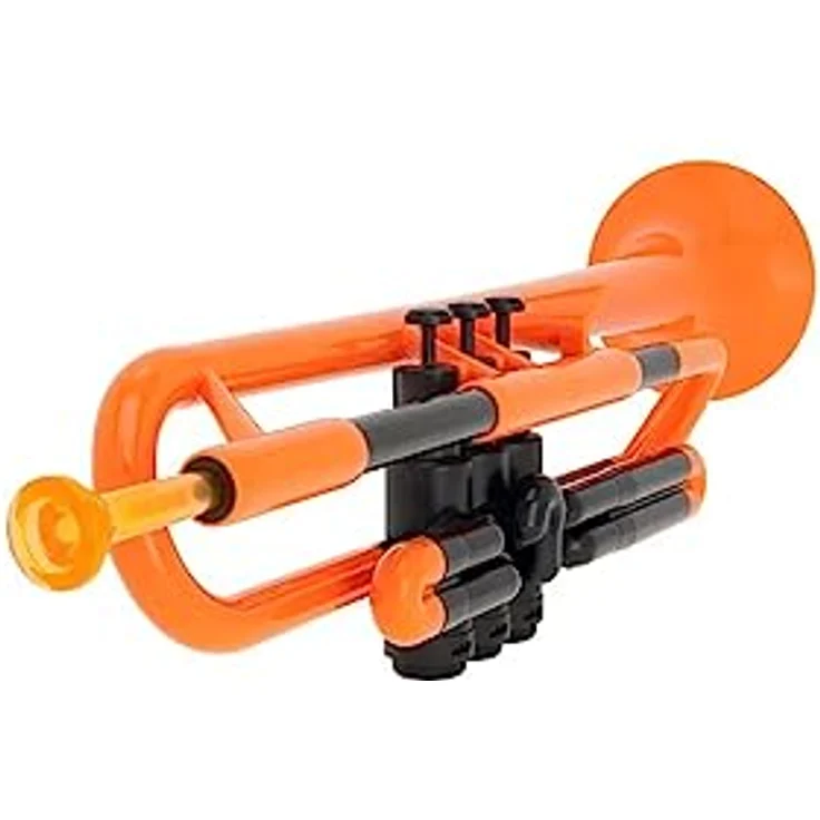 pTrumpet 700632 Bb-Trompete aus ABS-Kunststoff, orange mit Tasche und 2 Mundstücken 3C und 5C – Bild 3