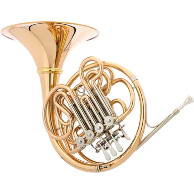 Hans Hoyer 801GA-L Doppelhorn, F/Bb mit Goldmessing Mundrohr, 310 mm Schallstück, Neusilber Züge, inkl. Mundstück und Koffer