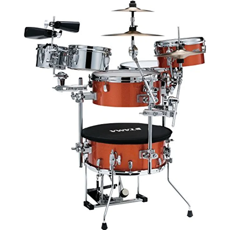 Tama Cocktail Jam Kit CJB46C-BOS, Schlagzeugset mit 100% Birkenholzkesseln, Bright Orange Sparkle, inkl. Bass Drum Pedal und Sound Focus Pad – Bild 5