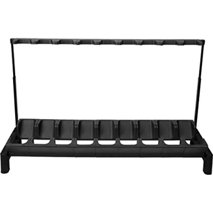Rockstand RS 20867 9 E-Guitar Stand, Mehrfach-Gitarrenständer für bis zu 9 E-Gitarren/Bässe, schwarz mit anthrazitfarbenen Softpads, klappbar, Maße 1165 x 685 x 400 mm – Bild 3