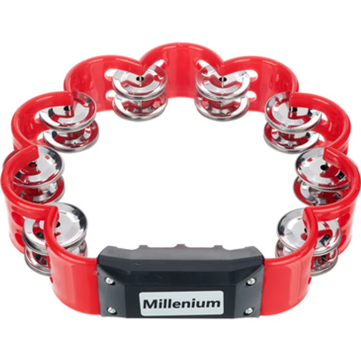 Millenium RT100 RD, Rundtambourin mit 16 Paar Schellen, rot, Durchmesser 25 cm