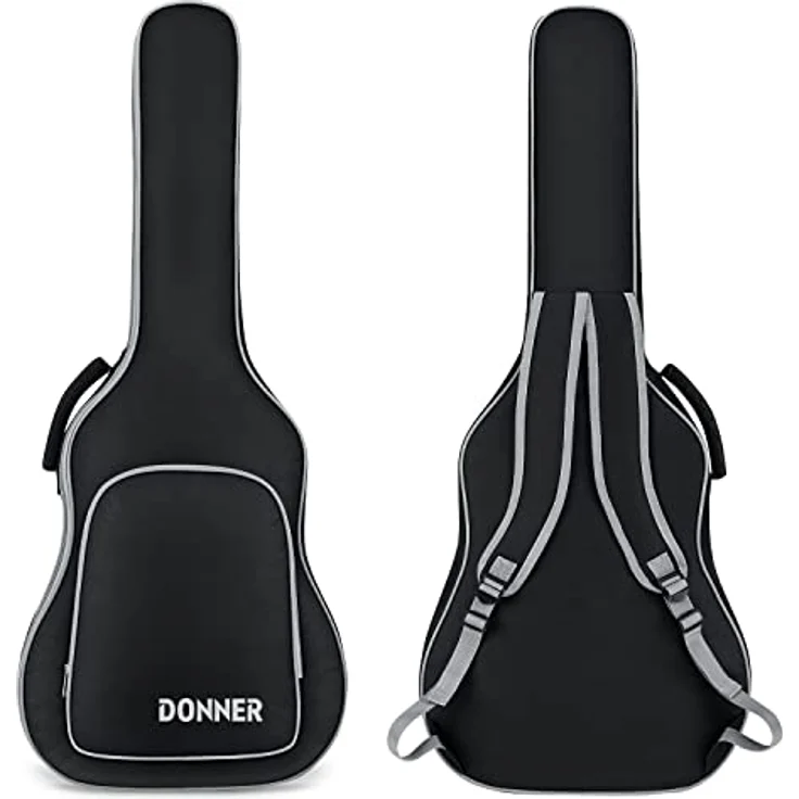 Donner Gitarrentasche Gig Bag für 40/41 Zoll Akustikgitarre, 5mm gepolstert, wasserdicht, schwarz – Bild 1