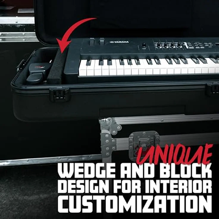 Gator TSA 88SLXL Keyboardcase, stabiler Polyäthylenaufbau mit TSA-Verriegelungen und Rollen, schwarz – Bild 4
