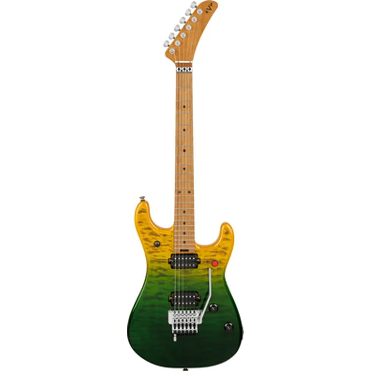 Evh 5150 DX Baked Maple LMZ, ST-Style E-Gitarre mit Linde-Korpus, Wölkchenahorn-Decke, Floyd Rose Tremolo, Limeade Zest