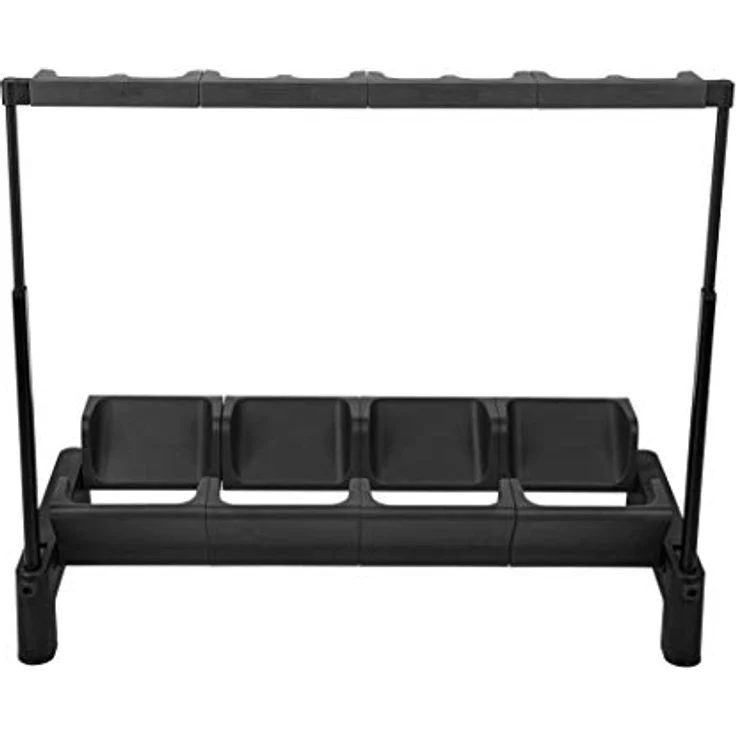 Rockstand RS 20866 4, Gitarrenständer für bis zu 4 Akustikgitarren, E-Gitarren und E-Bässe, schwarz mit anthrazitfarbenen Softpads, klappbar, kompakt faltbar – Bild 4