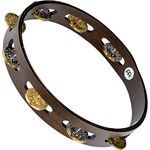 Meinl TA1VM-WB Vintage Tambourine, 10" Holzkessel mit 8 Paar gehämmerten Messingschellen und Stahlschellen, Walnut Brown