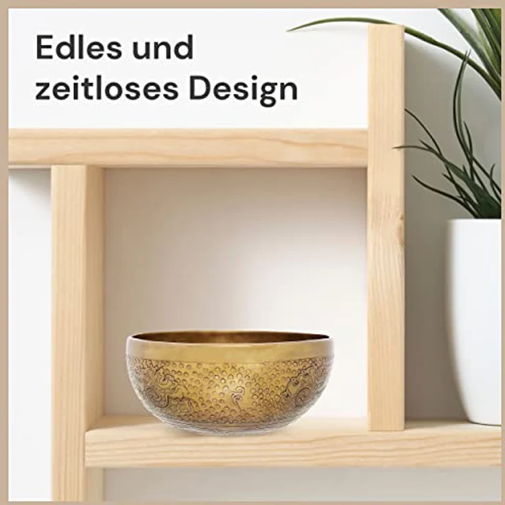 Avanda Tibetische Klangschale Blume des Lebens, Ø 20 cm, 1.100 Gramm, antike Oberfläche, Traditionelle Handarbeit für Yoga und Meditation – Bild 5