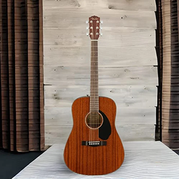 Fender CD-60S Dreadnought Akustikgitarre, All-Mahagoni, Walnuss-Griffbrett, natürliche Farbe, inklusive kostenloser virtueller Lektionen – Bild 2