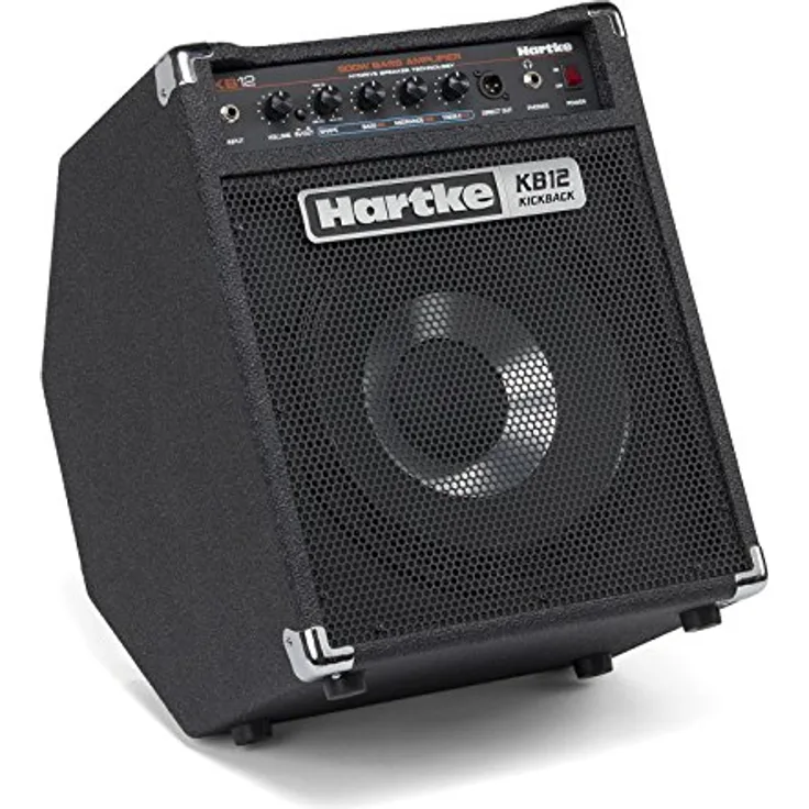 Hartke Kickback 12, E-Gitarren-Combo mit 500 Watt Class D Endstufe, 1x 12" HyDrive Neodymium Speaker, Shape EQ Contour Control, 3-Band EQ, Gewicht 14kg