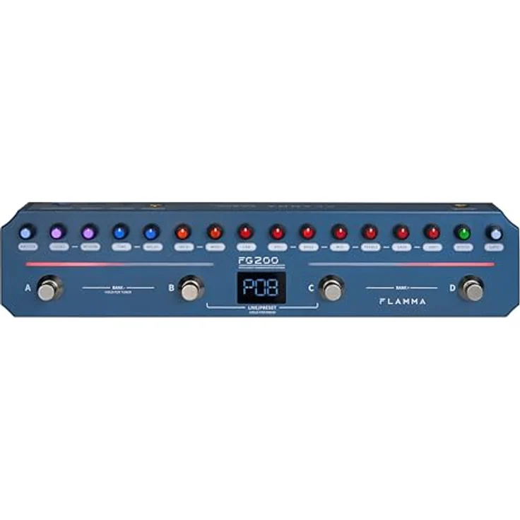 Flamma FG200 Effect Strip, Gitarren-Multieffekte mit 7 Effekt-Modulen, Bluetooth, integrierter Drum-Maschine und wiederaufladbarer Batterie – Bild 8