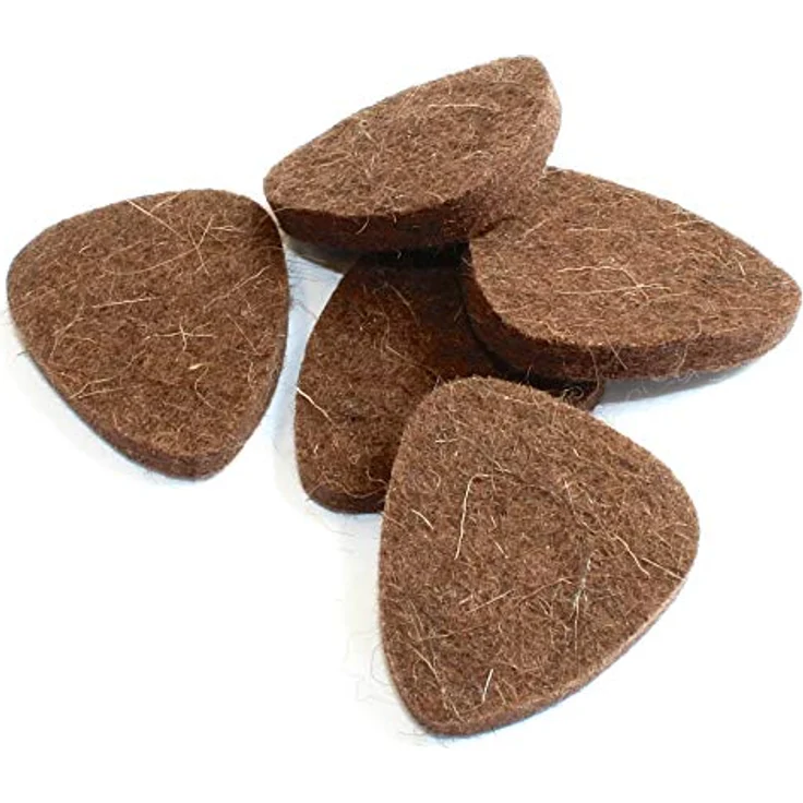 Timber Tones Felt Tones Mixed Ukulele, Metall Dose mit 4 hochwertigen Woll-Filz Plektren in Natur, Grau, Braun und Schwarz – Bild 8