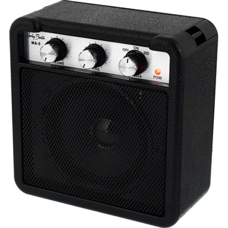 Harley Benton MA-5 Miniamp, Gitarrencombo mit 5 Watt Peak, Clean/Distortion Mode, 3" Lautsprecher, Klinkeeingang, Kopfhöreranschluss, Gürtelclip, kompakt und leicht