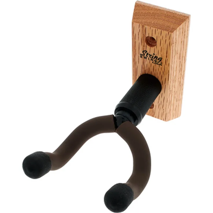 String Swing CC01K Gitarrenwandhalter aus Eiche, geeignet für Bass-, Elektro- und Akustikgitarren bis 47,5 mm Halsbreite