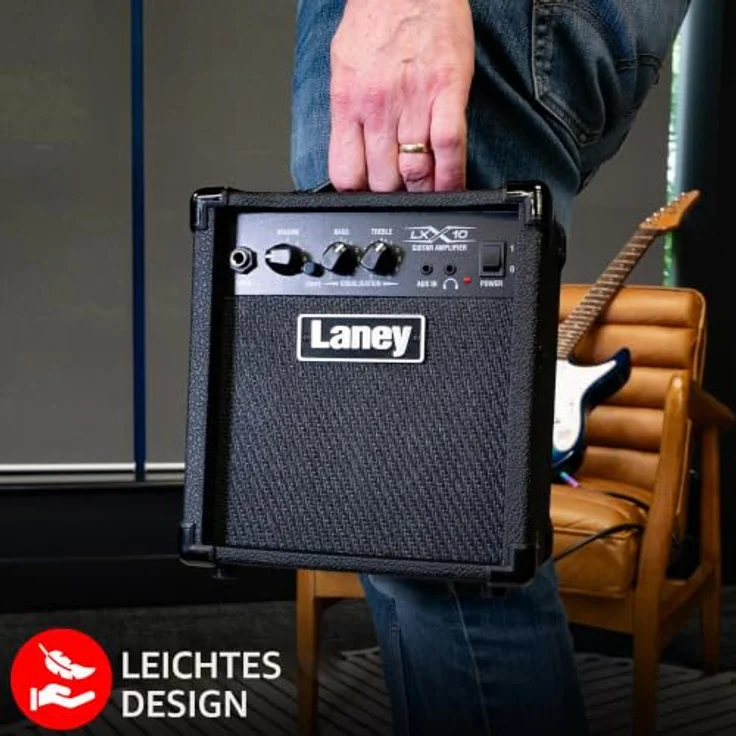 Laney LX Series LX10, 10W Gitarren-Combo-Verstärker mit 5 Zoll Woofer, schwarz und rot – Bild 5