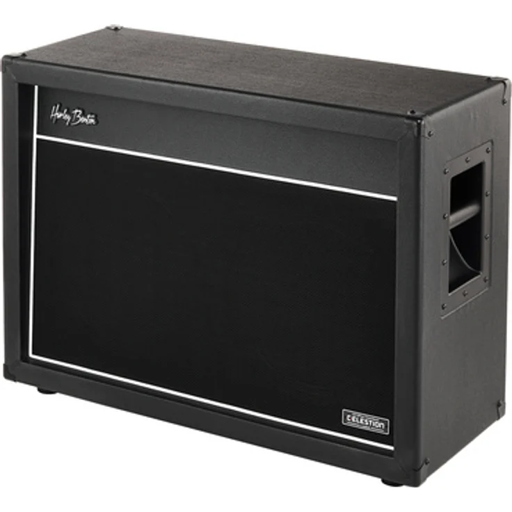 Harley Benton G212Plus Creamback, 2x12" Gitarrenbox mit Celestion G12M-65 Lautsprechern, 130 Watt, abgewinkelte Schallwand, schwarze Taurus-Tolex-Bespannung
