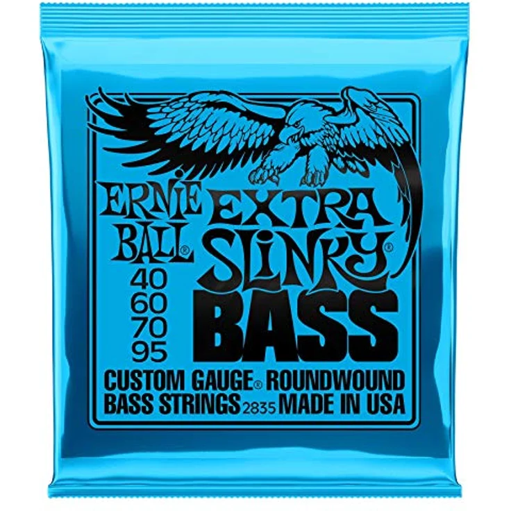 Ernie Ball Extra Slinky Nickel Wound E-Bass-Saiten, Stärke 40-95, satten und ausgewogenen Ton, hergestellt in den USA – Bild 1