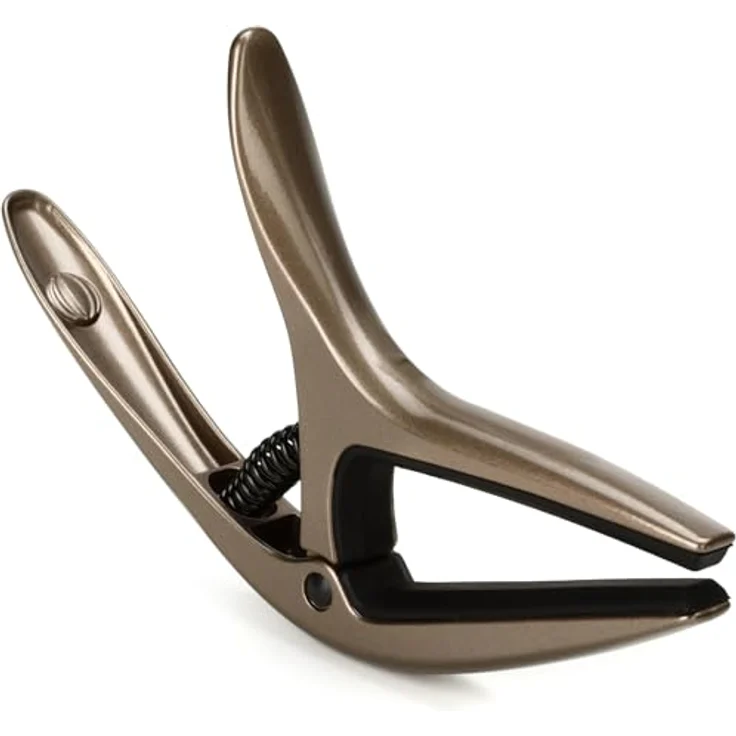 Ernie Ball Axis 2-in-1 wendbarer Kapodaster aus Aluminium für Akustik- und E-Gitarre, zinnfarben, schnell einstellbar für flache und gewölbte Griffbretter