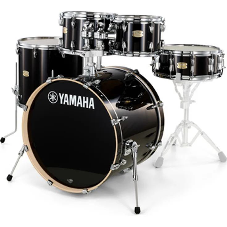 Yamaha Stage Custom Standard RB, Kesselsatz aus 6-lagigem Birkenholz in Raven Black mit Chrom Hardware