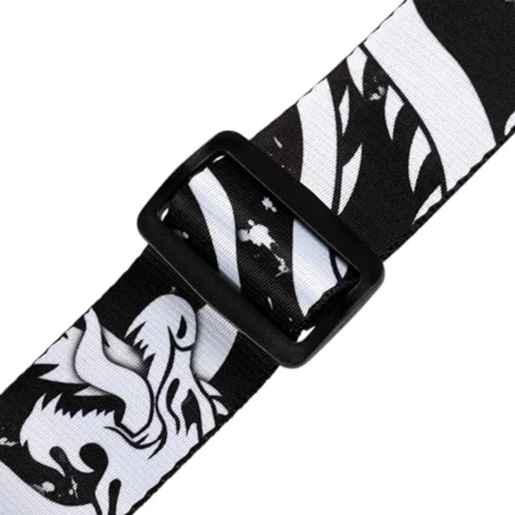 Levy's Leathers Eastern Harmony Series Gitarrengurt, 5 cm breit, mit Drachenmotiv, Schwarz/Weiß, verstellbar bis 165 cm – Bild 3
