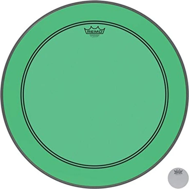 Remo 20" P3 Colortone Batter Green, Bass Drum Schlagfell mit kräftigem Ton und kurzem Sustain, einschichtig, Dämpfungsring, grün – Bild 1