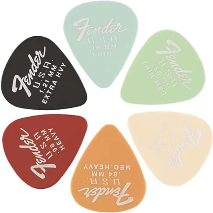 Fender 351 Dura-Tone Picks, Plektrenset mit 12 Stück, 1,21 mm, schwarz – Bild 2