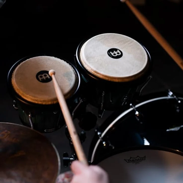 Meinl HB50FG Journey Bongo, Bongos in Forest Green mit 6,5" Macho und 7,5" Hembra, ABS Kunststoff, handselektierte Wasserbüffelfelle – Bild 9