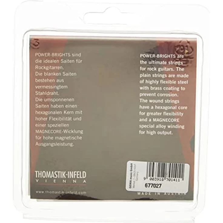 Thomastik Power Brights PB110, E-Gitarren Saiten Medium Light 010-045 mit korrosionsgeschützter Messing-Beschichtung und magnecore Wicklung – Bild 5