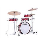 Tama Club Jam Pancake 4pcs Set - Burnt Red Mist, kompaktes Schlagzeug mit 18" Bass Drum und 6-lagigen Pappelkesseln