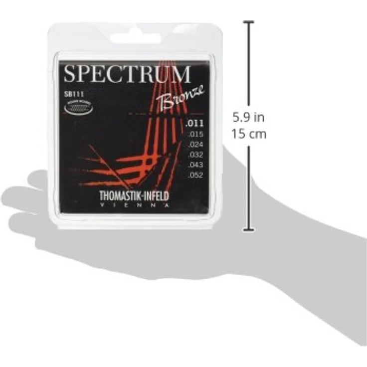 Thomastik Spectrum Bronze Series SB111, Akustikgitarrensaiten leicht .011-.052, nickelfrei mit ausgewogenem Spielgefühl – Bild 4