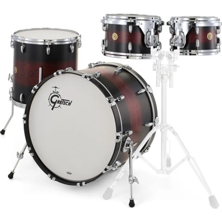 Gretsch Drums USA Custom Shell Set, 6-lagiger Ahorn Gum Kessel, Satin Chestnut Duco, inkl. 22"x16" Bass Drum, 10"x7" Tom, 12"x8" Tom, 16"x16" Stand Tom