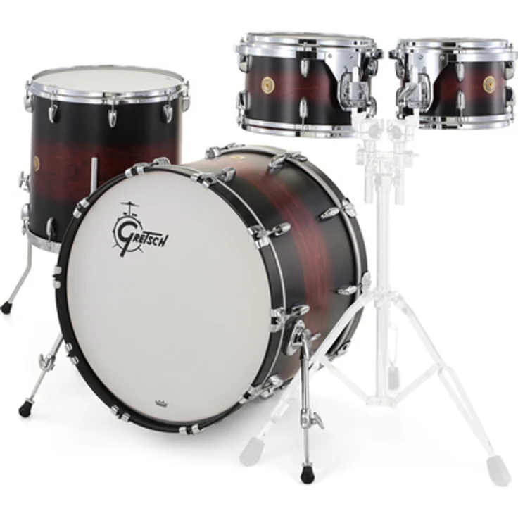 Gretsch Drums USA Custom Shell Set, 6-lagiger Ahorn Gum Kessel, Satin Chestnut Duco, inkl. 22"x16" Bass Drum, 10"x7" Tom, 12"x8" Tom, 16"x16" Stand Tom