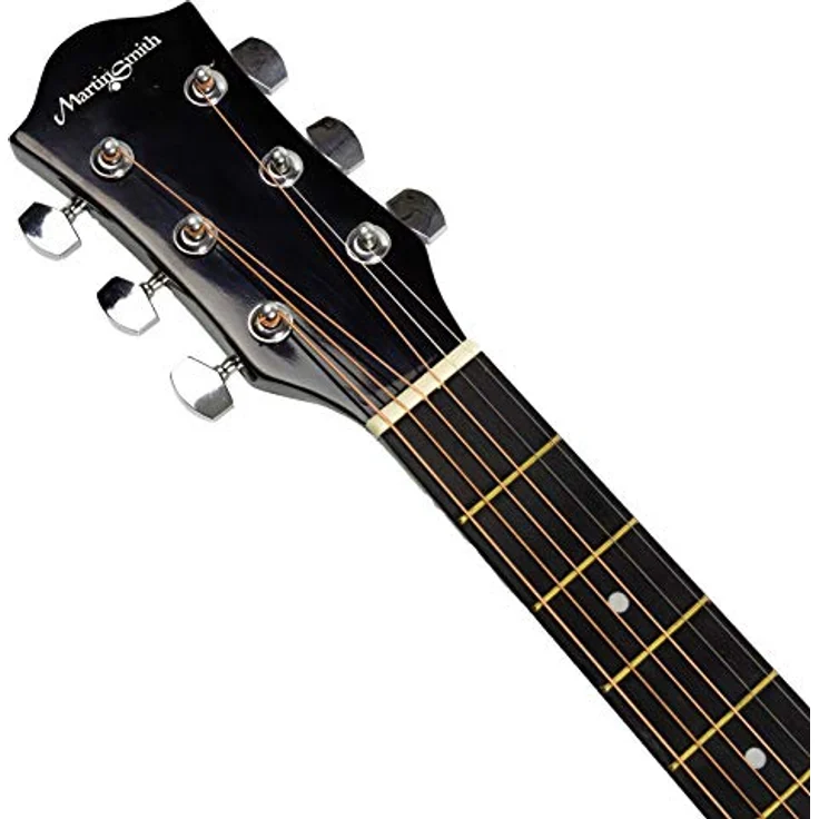 Martin Smith W100, Akustikgitarre-Kit mit Dreadnought-Korpus, Stahlsaiten, Gitarrengurt und Plektren, hochglanzpoliert – Bild 5