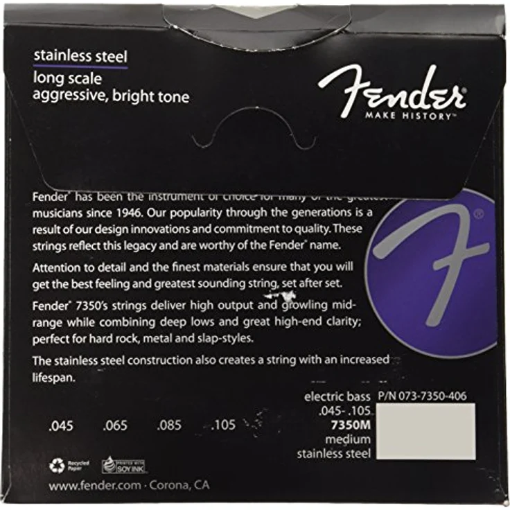 Fender 7350M, Basssaiten aus Edelstahl, Longscale, Ball End, .045-.105 – Bild 2