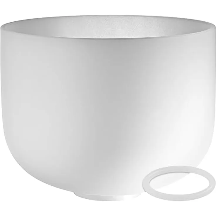 Sonic Energy 12 Zoll Kristallklangschale, 432 Hz, Ton C4, Wurzelchakra, matt-weiß, inkl. Silikonring (CSB12C)