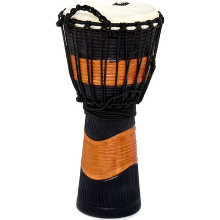 Toca TSSDJ-MB Street Djembe 10", handgeschnitzt aus Mahagoni, schwarz lackiert, mit Ziegenfellkopf – Bild 1