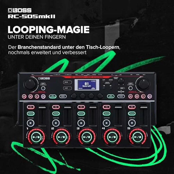 BOSS RC-505mkII Loop Station mit fünf simultanen Stereo-Phrasenspuren, integrierter Effektauswahl und robusten Fadern – Bild 3